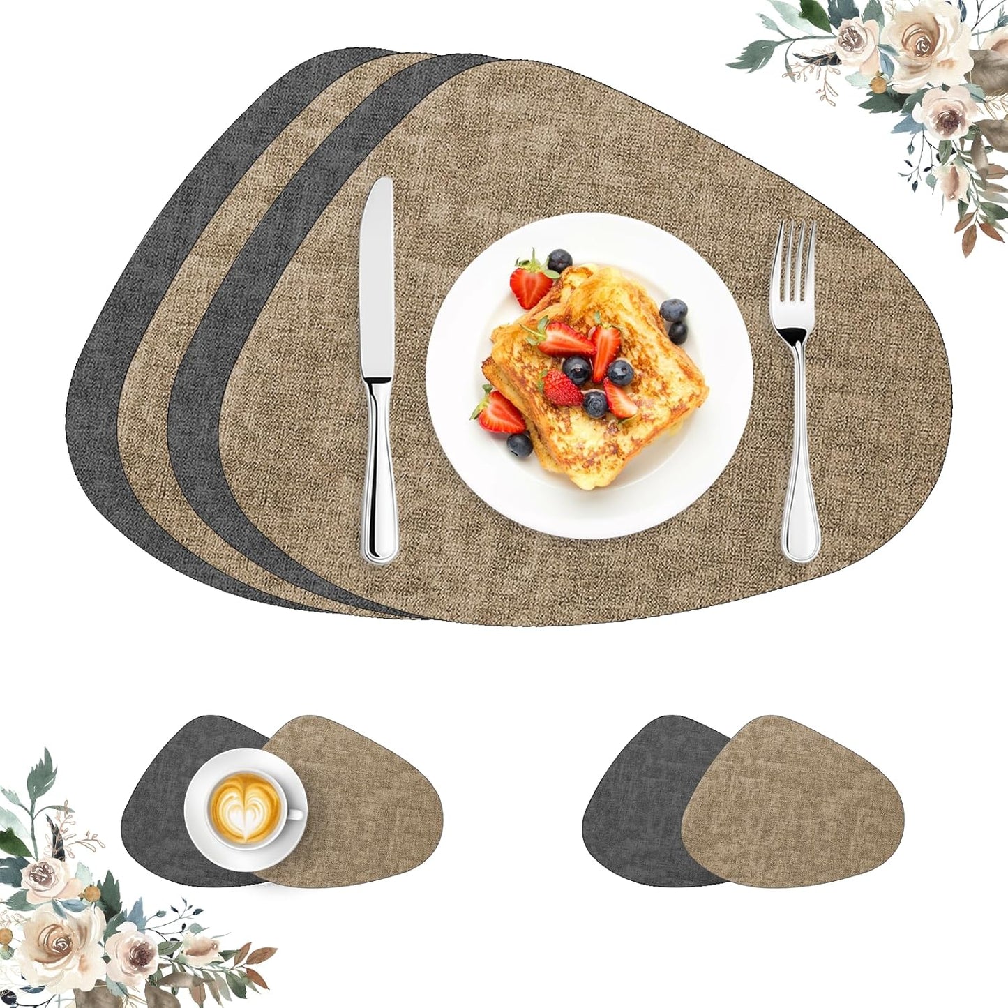 Set de table – résistant à l'eau, 4 pièces