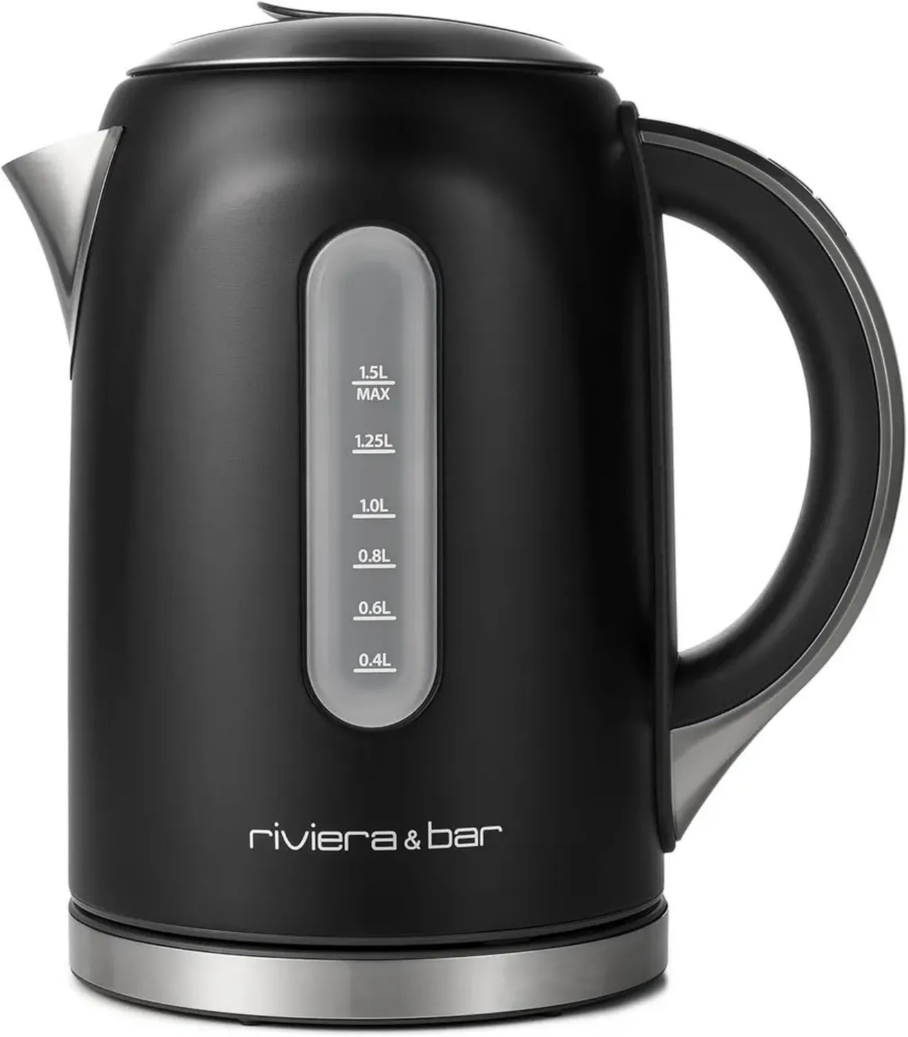 Bouilloire électrique 1,5L Riviera & Bar MILA - Température ajustable de 50 à 100°C, écran numérique, fonction maintien au chaud, protection surchauffe, design élégant - 2200W - Noir