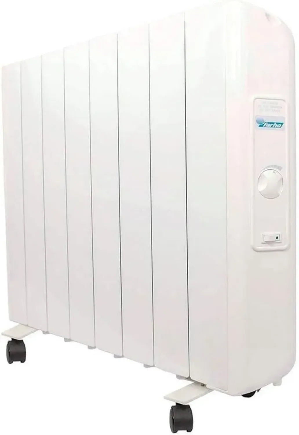 FARHO Radiateur Électrique 1330W Inertie Fluide, Eco R Ultra 08, Analogique, Roues Incluses, Économie d'Énergie, Garantie 20 Ans