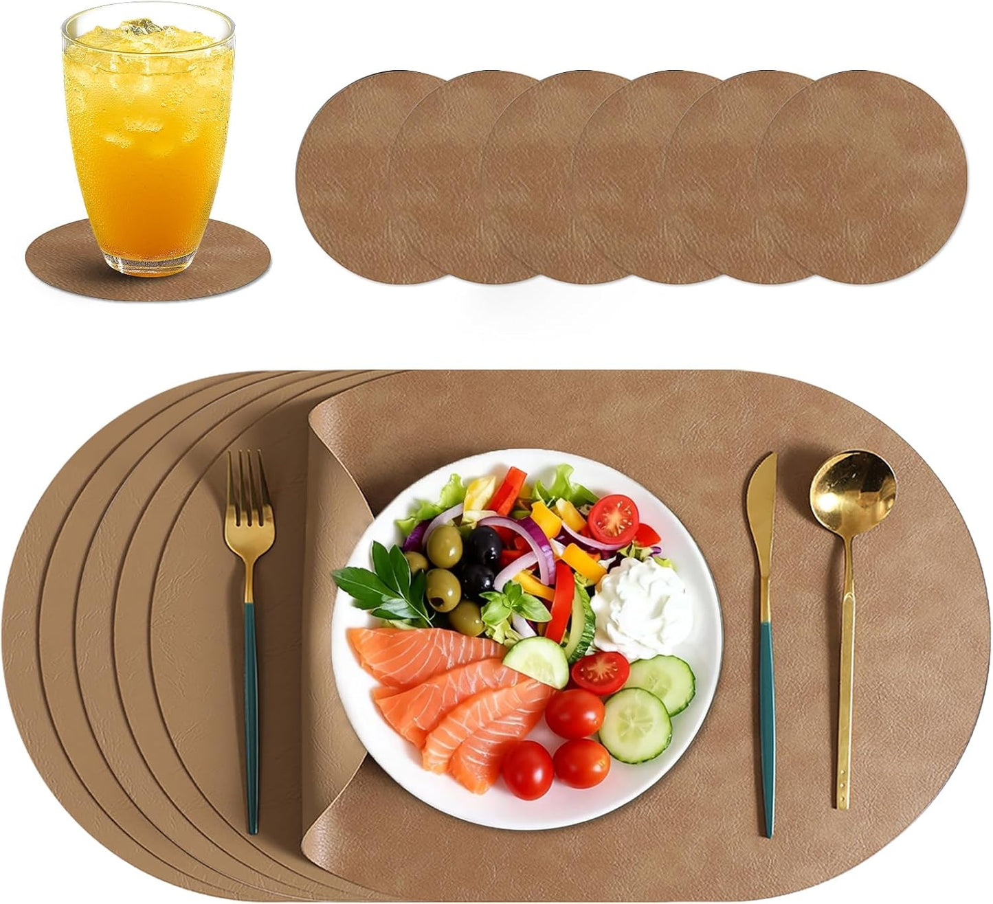 Set de table — résistant à la chaleur, antidérapant, résistant à l'eau, Set de 6