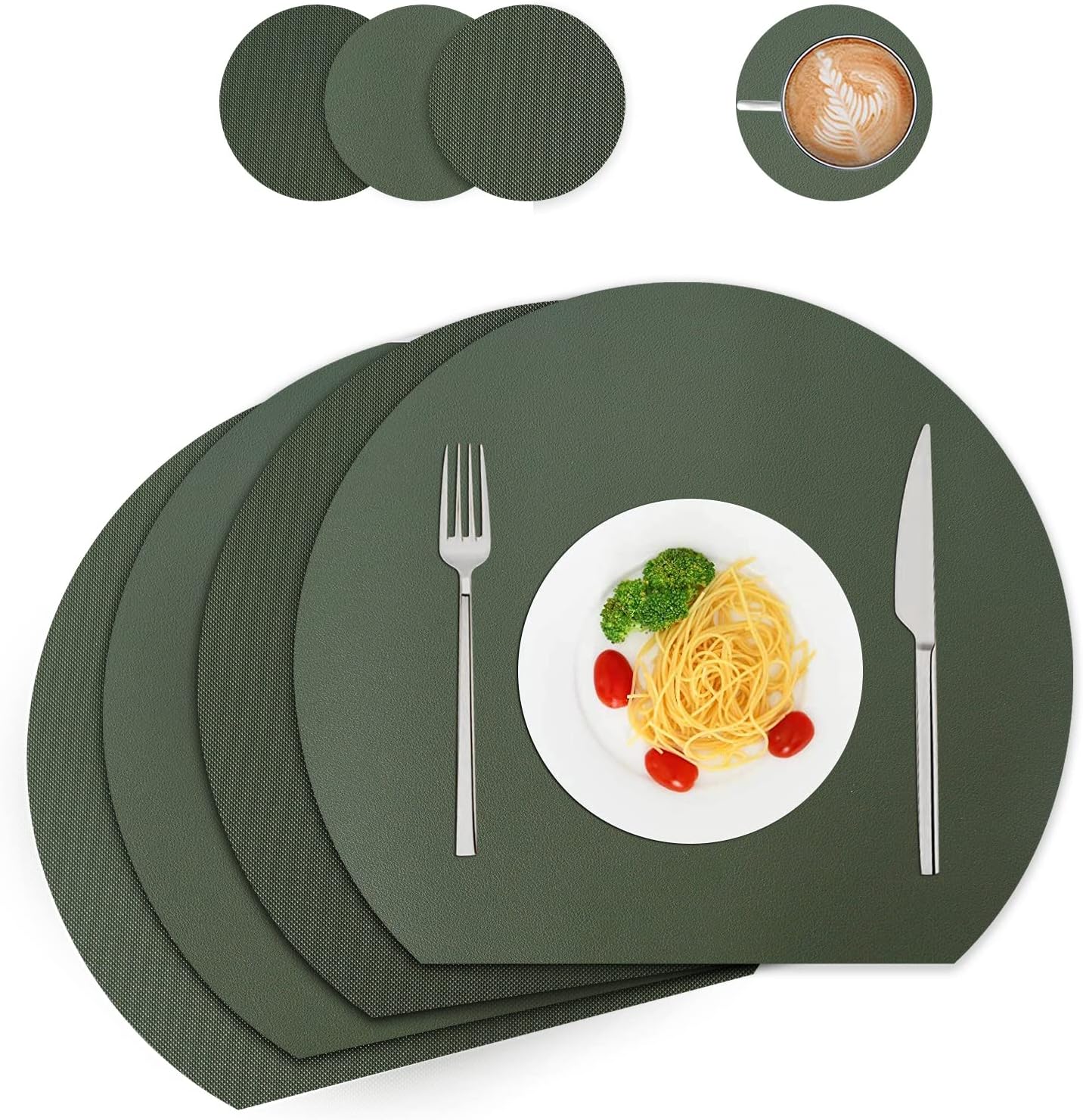 Set de table – lavable, Lot de 4, vert
