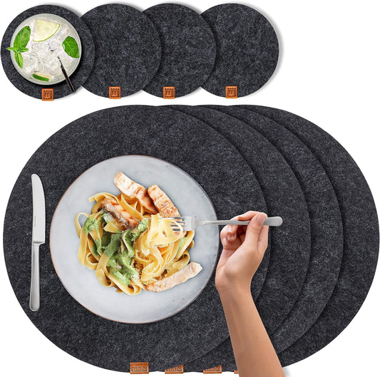Set de table: lavable, 8 Pièces, 37 cm, anthracite